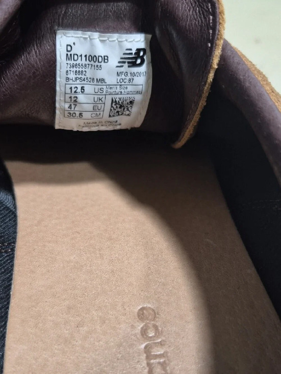 New Balance Tan Suede Derby Shoes with Red Trim main image 6